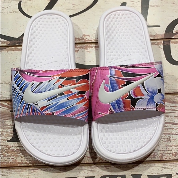 Nike Shoes - Nike Benassi Floral Print Slides